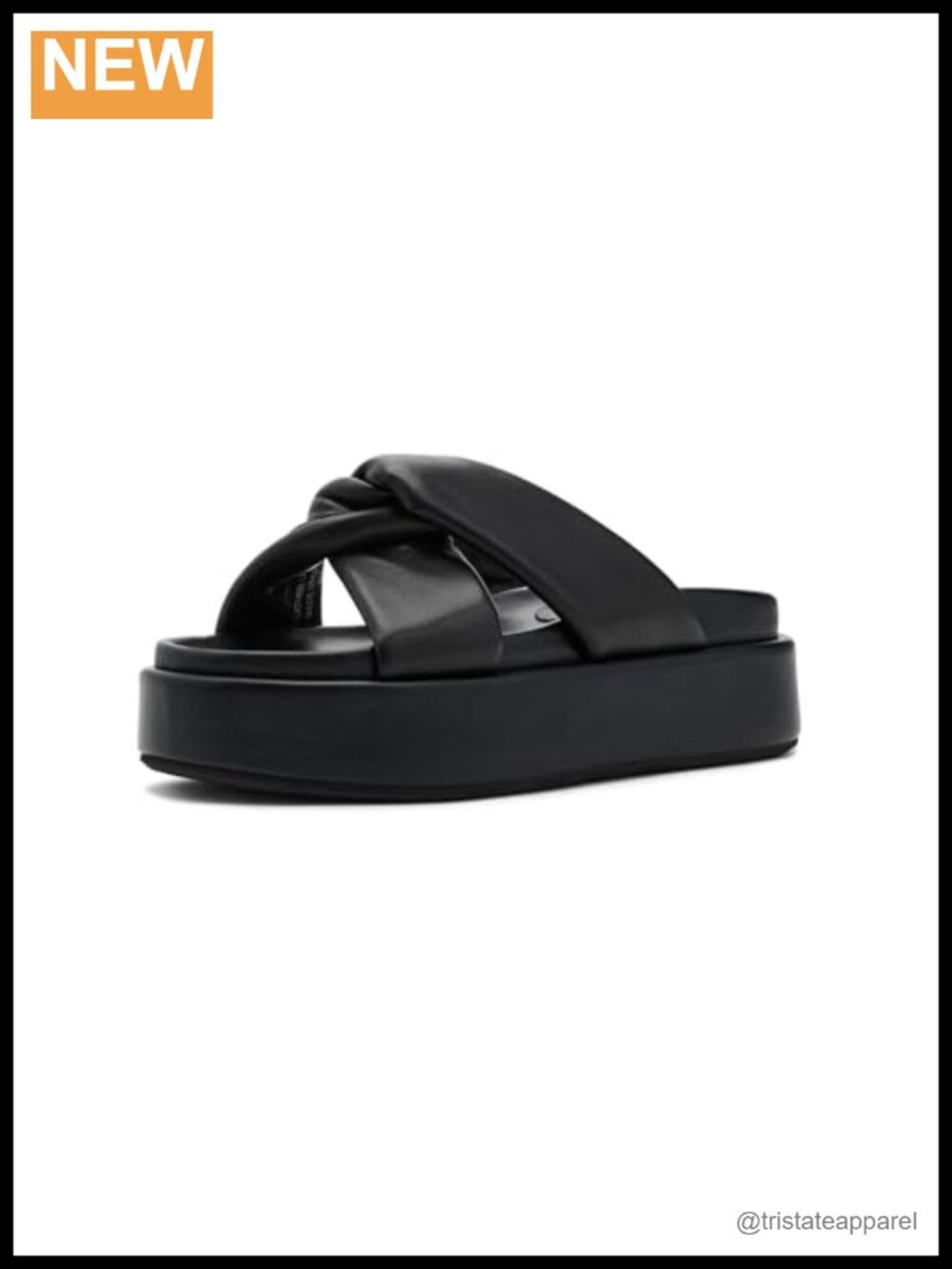 Platform Sandals Leather Knotted Strap Slip On Slingback Comfort